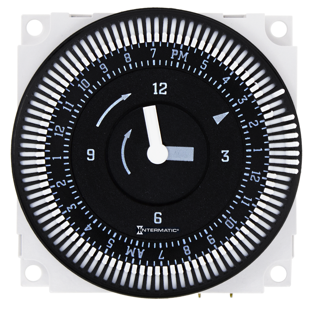 24-Hour 12/24V Electromechanical Panel Mount Timer Module with Battery Backup, 15 Minute Intervals, 21A, SPDT