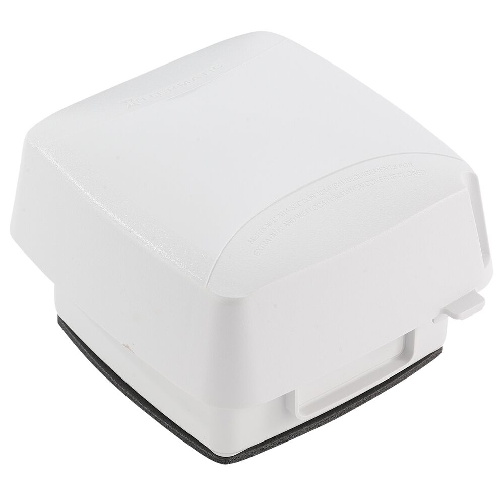 Extra-Duty Plastic In-Use Weatherproof Cover, Double-Gang, Vrt, 3.625" White