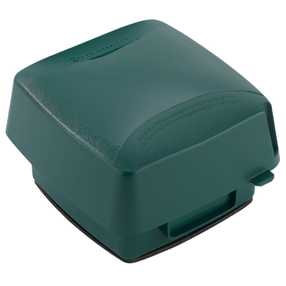 Extra-Duty Plastic In-Use Weatherproof Cover, Double-Gang, Vrt, 3.625" Green
