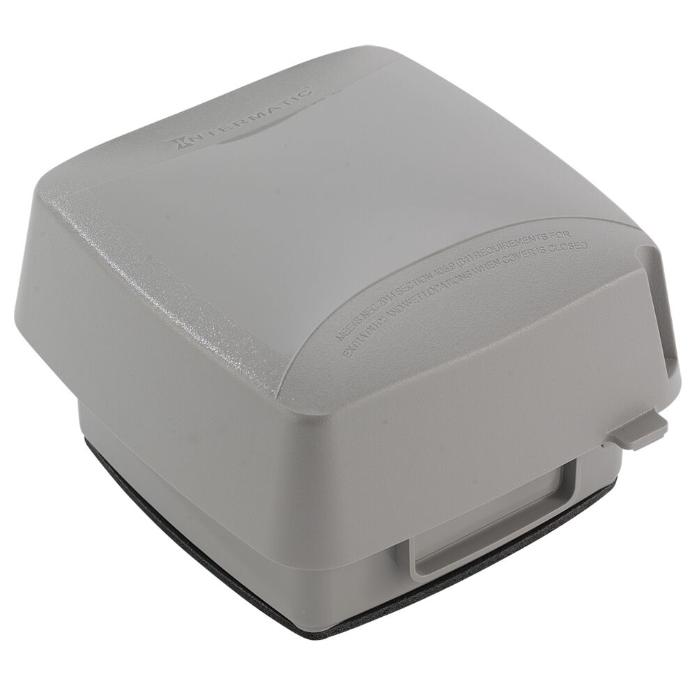 Extra-Duty Plastic In-Use Weatherproof Cover, Double-Gang, Vrt, 3.625" Gray