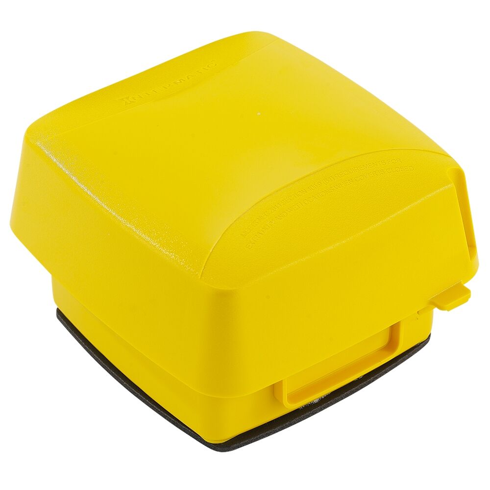 Extra-Duty Plastic In-Use Weatherproof Cover, Double-Gang, Vrt, 3.625" Yellow