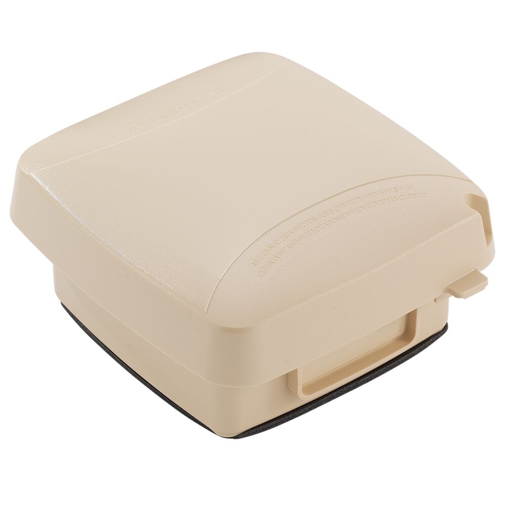 Extra-Duty Plastic In-Use Weatherproof Cover, Double-Gang, Vrt, 2.75" Beige