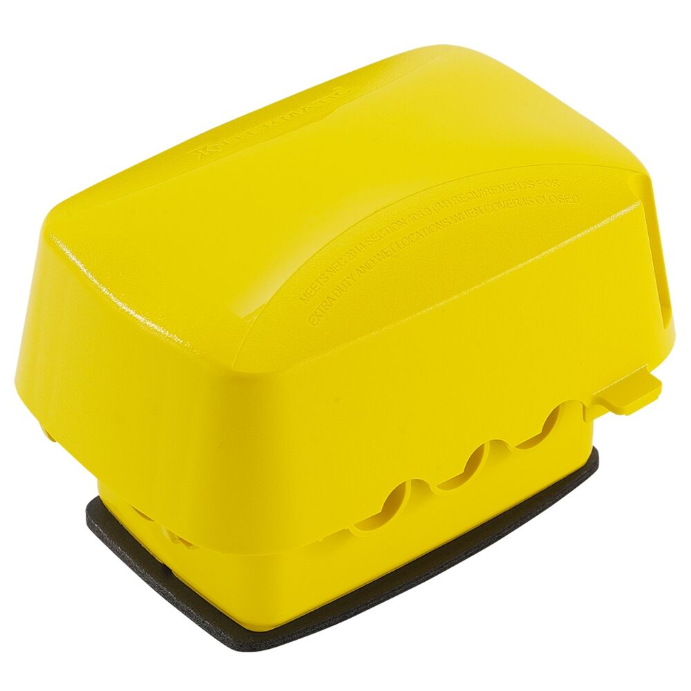 OBSOLETE Extra-Duty Plastic In-Use Weatherproof Cover, Single-Gang, Vrt/Hrz, 3.625" Yellow