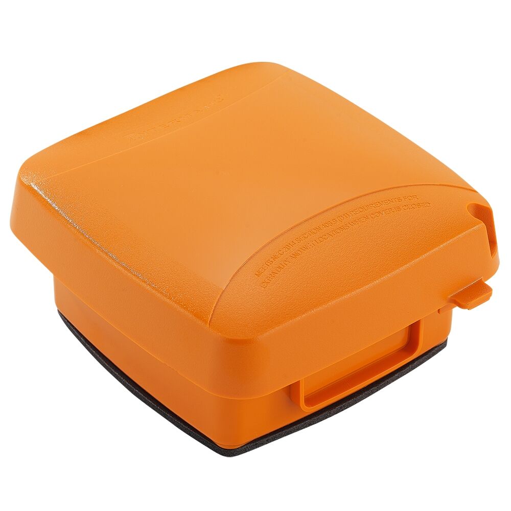 Extra-Duty Plastic In-Use Weatherproof Cover, Double-Gang, Vrt, 2.75" Orange