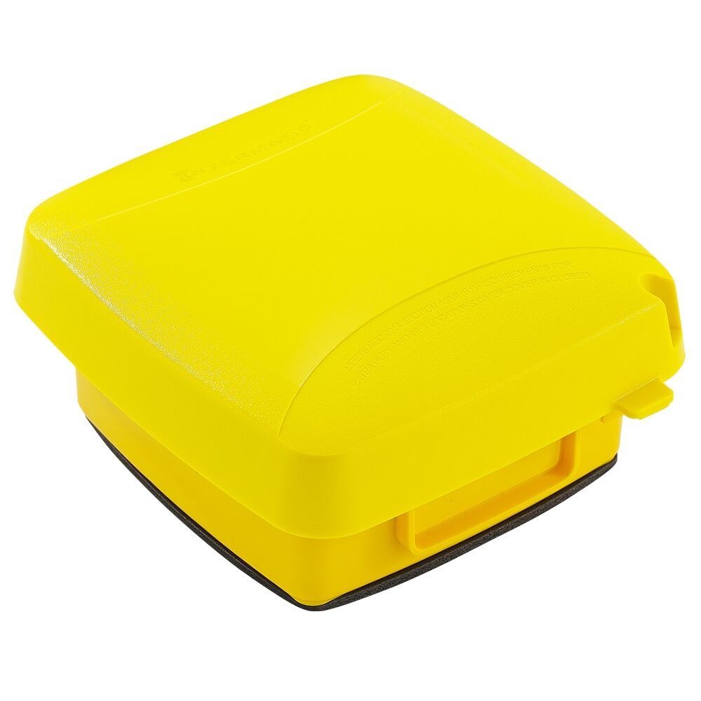Extra-Duty Plastic In-Use Weatherproof Cover, Double-Gang, Vrt, 2.75" Yellow
