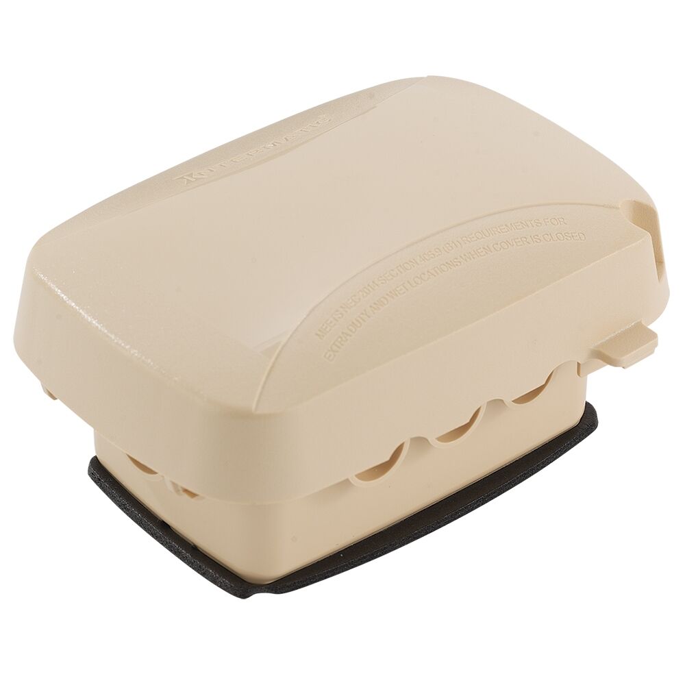 Extra-Duty Plastic In-Use Weatherproof Cover, Single-Gang, Vrt/Hrz, 2.75" Beige