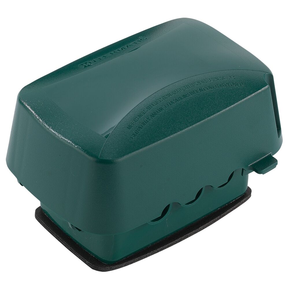 Extra-Duty Plastic In-Use Weatherproof Cover, Single-Gang, Vrt/Hrz, 3.625" Green