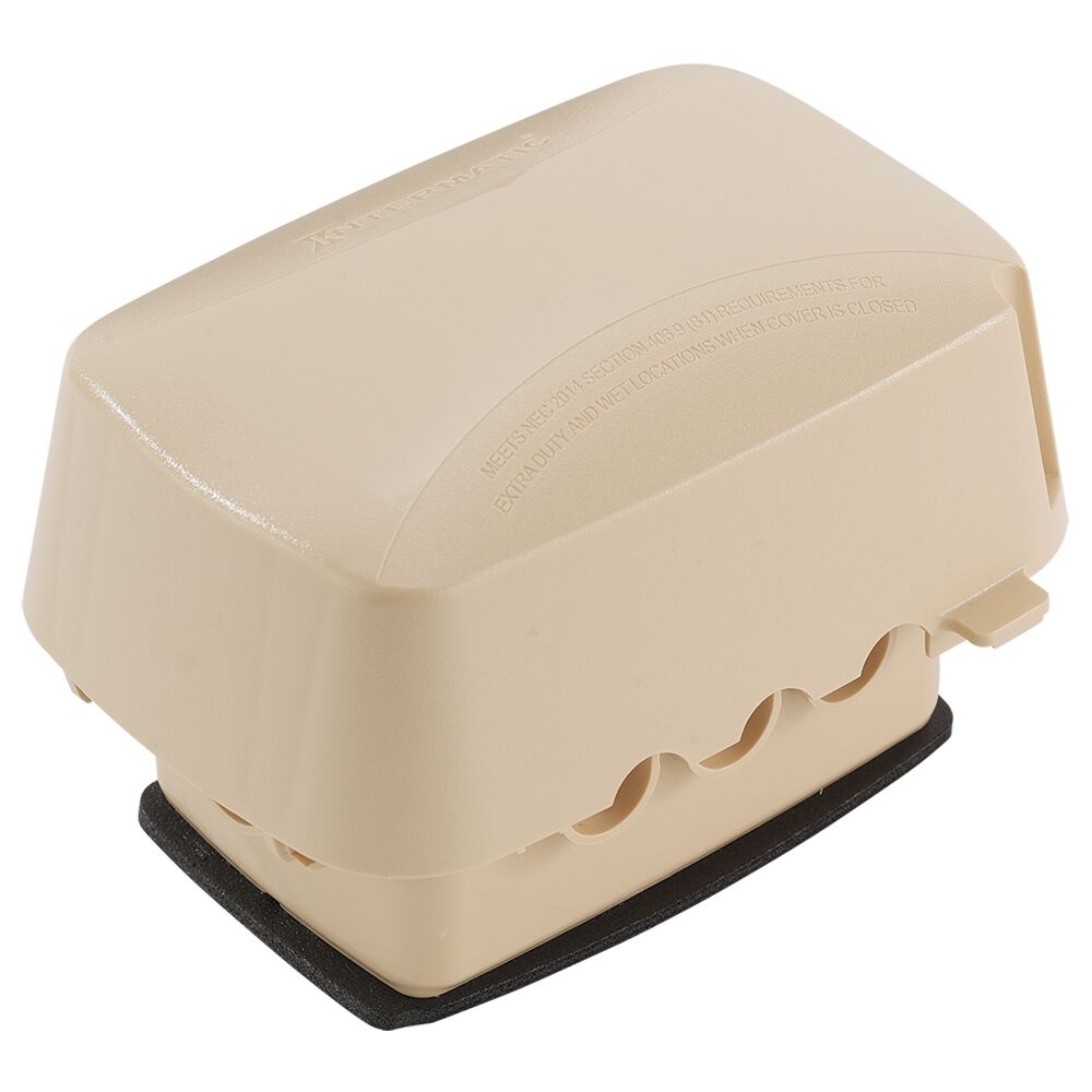 Extra-Duty Plastic In-Use Weatherproof Cover, Single-Gang, Vrt/Hrz, 3.625" Beige