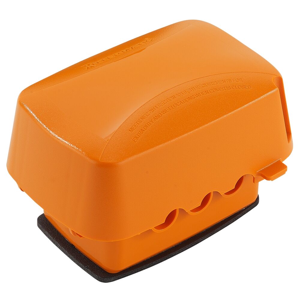 OBSOLETE Extra-Duty Plastic In-Use Weatherproof Cover, Single-Gang, Vrt/Hrz, 3.625" Orange
