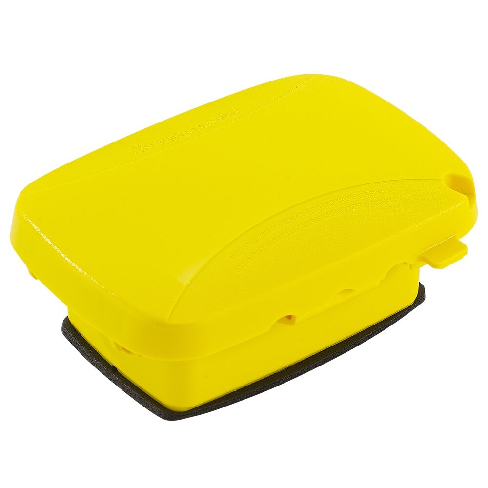 Extra-Duty Plastic In-Use Weatherproof Cover, Single-Gang, Vrt/Hrz, 2.25" Yellow