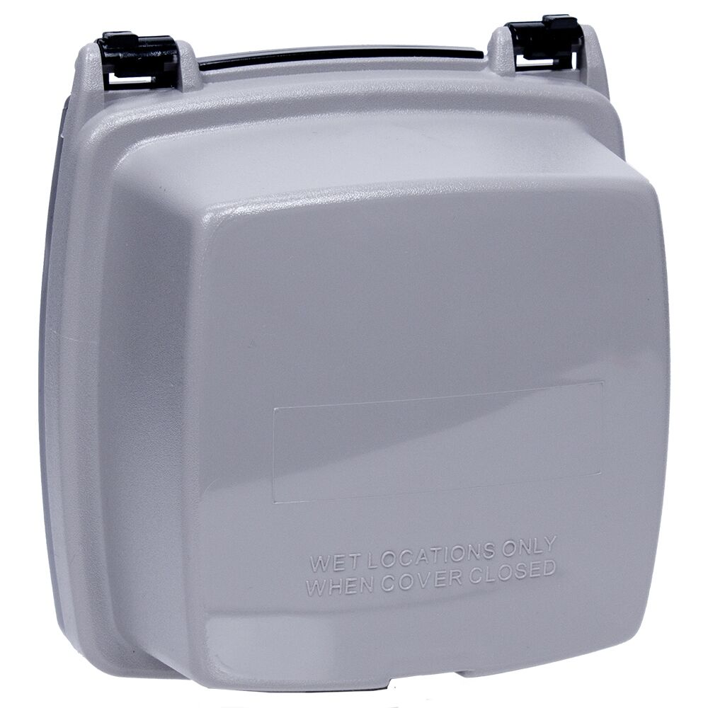 Plastic In-Use Weatherproof Cover, Double-Gang, Vrt, 2.25" Gray