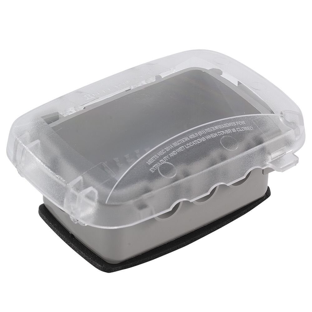 Extra-Duty Plastic In-Use Weatherproof Cover, Single-Gang, Vrt/Hrz, 2.25" Clear
