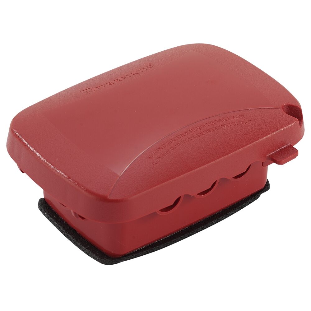 Extra-Duty Plastic In-Use Weatherproof Cover, Single-Gang, Vrt/Hrz, 2.25" Red
