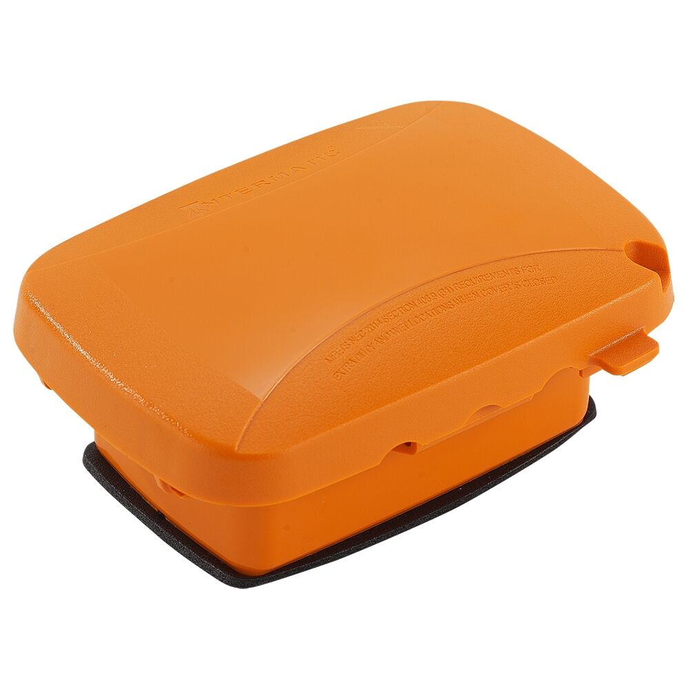 Extra-Duty Plastic In-Use Weatherproof Cover, Single-Gang, Vrt/Hrz, 2.25" Orange
