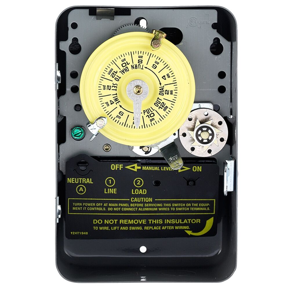 24-Hour Mechanical Time Switch with Skip-a-Day, 208-277 VAC, 60Hz, SPST, Indoor Metal Enclosure, 1 Hour Interval