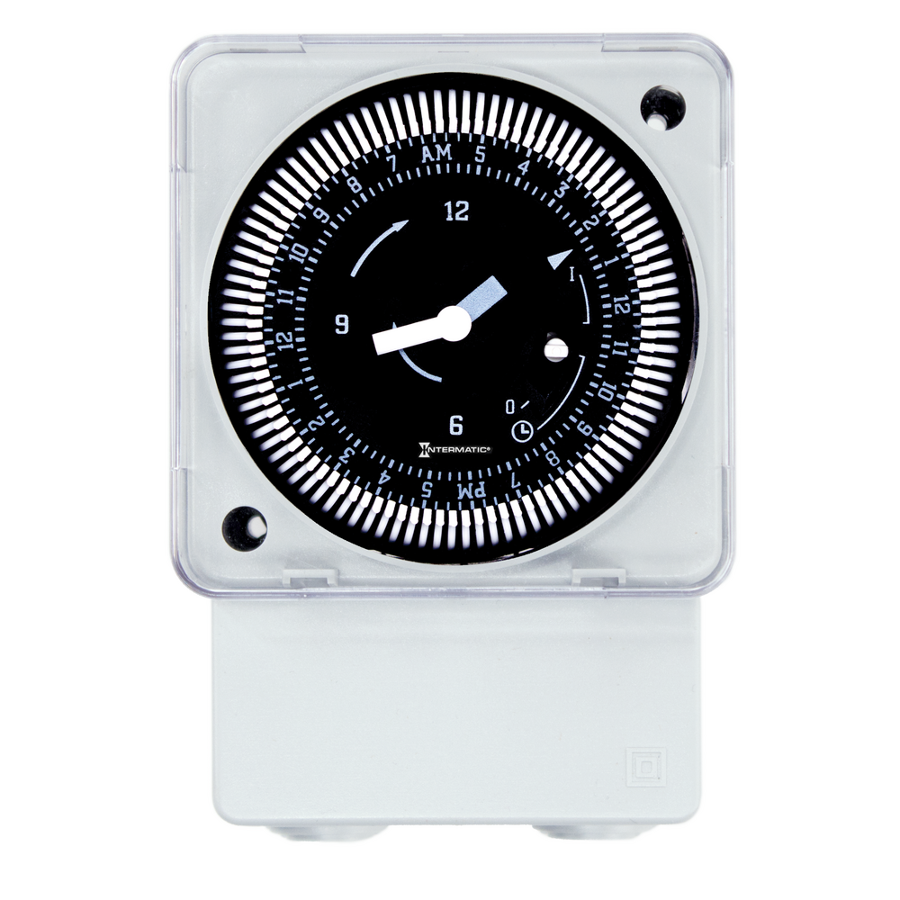 24-Hour 24V Electromechanical Surface/DIN Rail Mount Timer Module with Manual Override, 15 Minute Intervals, 21A, SPDT