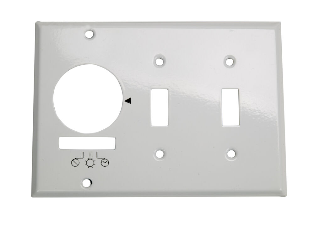 Wall Plate for KM2ST-3G, 3 Gang (Timer and 2 Toggle Switches), White