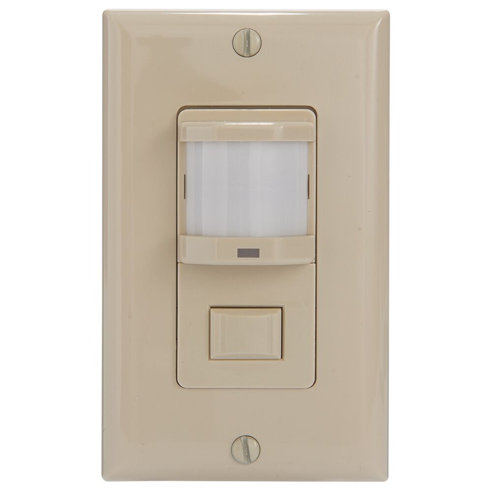 Residential In-Wall Push Button PIR Occupancy Sensor, Ivory