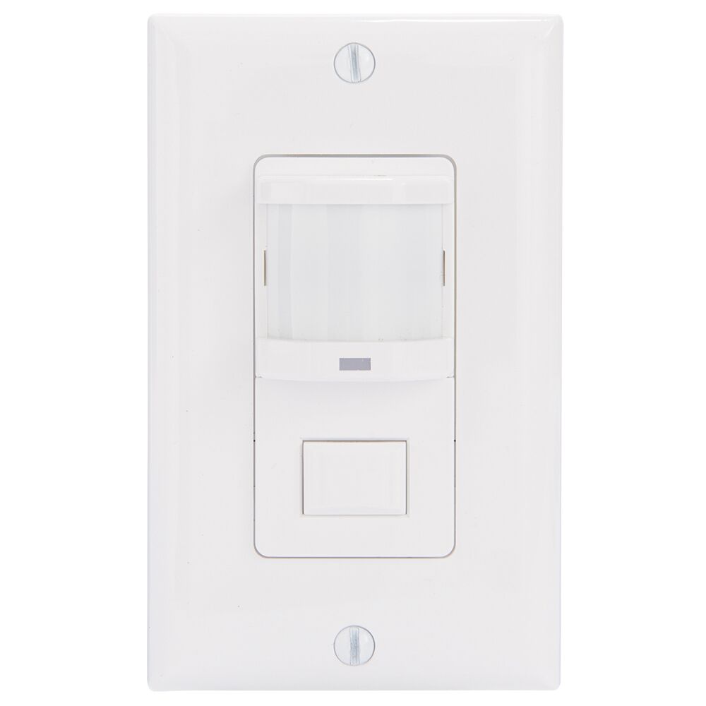 Residential In-Wall Push Button PIR Occupancy Sensor, White