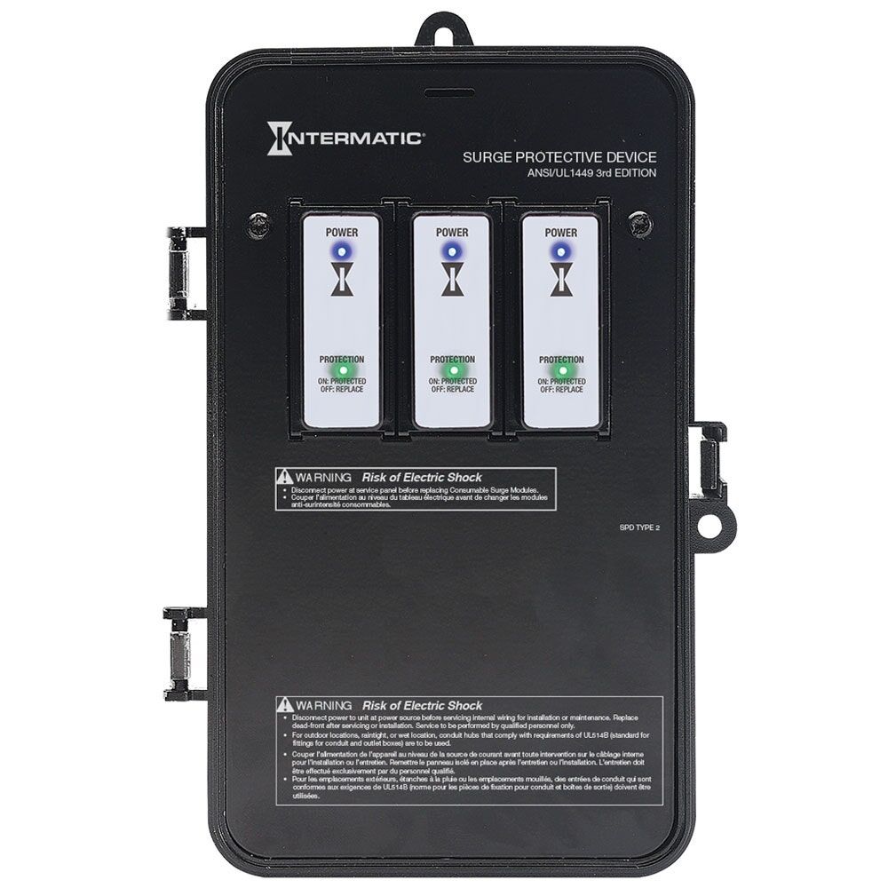 Surge Protective Device, 6-Mode, 120/240 VAC 1Ph, Type 2, Outdoor Plastic, Connected Equipment Warranty 10yr $25,000