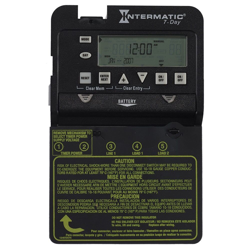 7-Day 2-Circuit Electronic Control, Mechanism Only, 120-277 VAC, 2-SPST