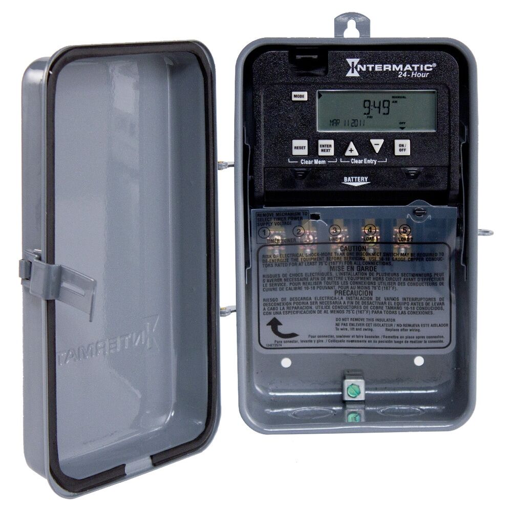 24-Hour 1-Circuit Electronic Control, 120-277 VAC, SPDT, Outdoor Metal Enclosure, Mexico Sales Only