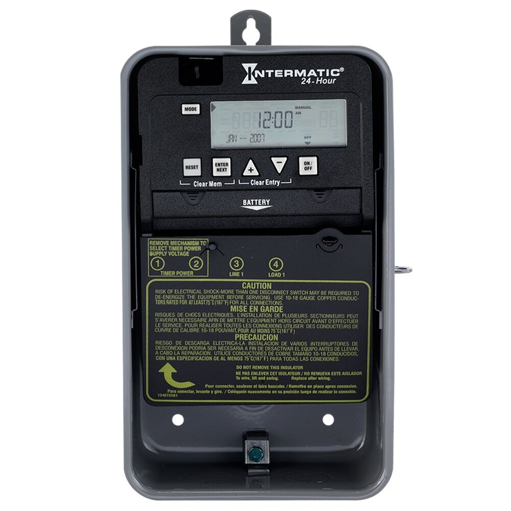 24-Hour 1 Circuit Electronic Control, 120-277 VAC, SPST, Outdoor Metal Enclosure