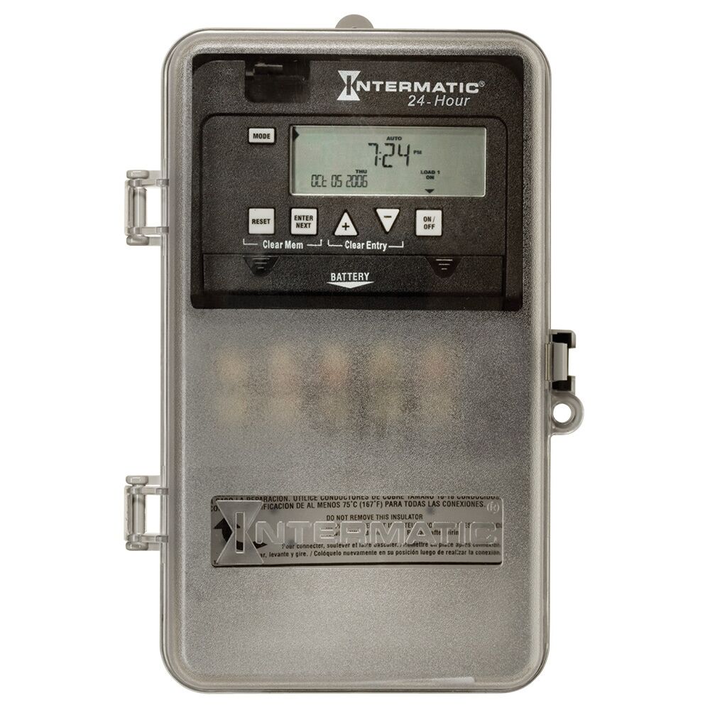 24-Hour 1-Circuit Electronic Control, 120-277 VAC, SPDT, Indoor/Outdoor Plastic Enclosure