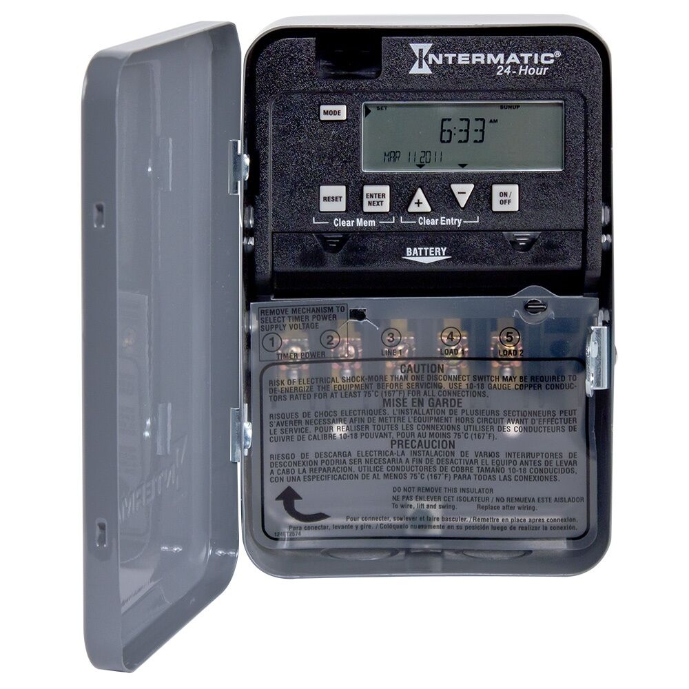 24-Hour 1-Circuit Electronic Control, 120-277 VAC, SPDT, Indoor Metal Enclosure, Mexico Sales Only