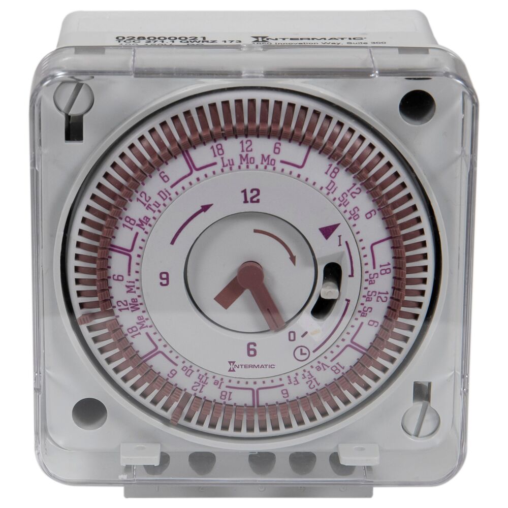 Electromechanical Quartz clock, 7-day, 230 VAC, 50/60 Hz / 130 VDC, Panel Mount Timer Module with Battery Backup and Manual Override, 2-hour Intervals, 16 A, SPDT - TCC 271.1 173