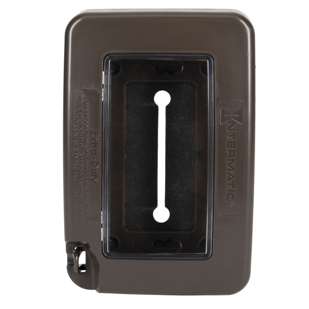 Low-Profile Extra-Duty Plastic In-Use Weatherproof Cover, Single-Gang, Vrt/Hrz, Bronze