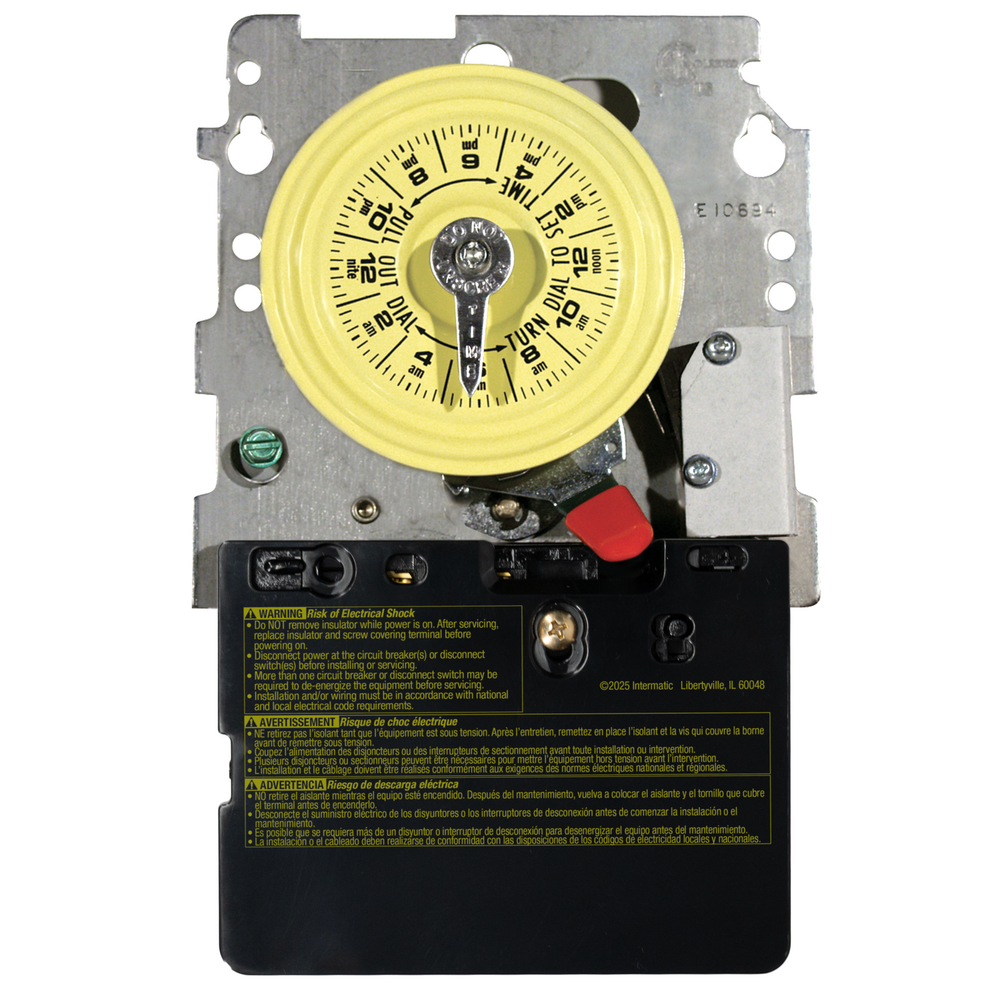 24-Hour 208-277V Mechanical Time Switch, DPST, Pool Heater Protection, Mechanism Only