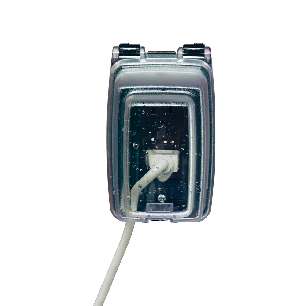 Plastic In-Use Weatherproof Cover, Single-Gang, Vrt, 3.125" Clear