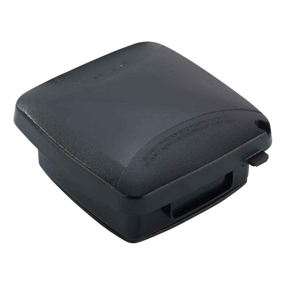 Extra-Duty Plastic In-Use Weatherproof Cover, Double-Gang, Vrt, 2.25" Black