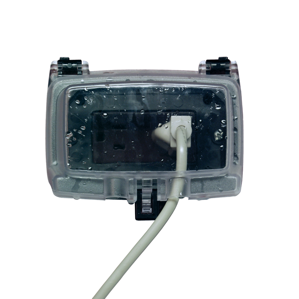 Plastic In-Use Weatherproof Cover, Single-Gang, Hrz, 3.125" Clear