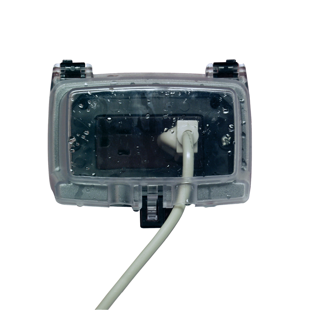 Plastic In-Use Weatherproof Cover, Single-Gang, Hrz, 2.25" Clear