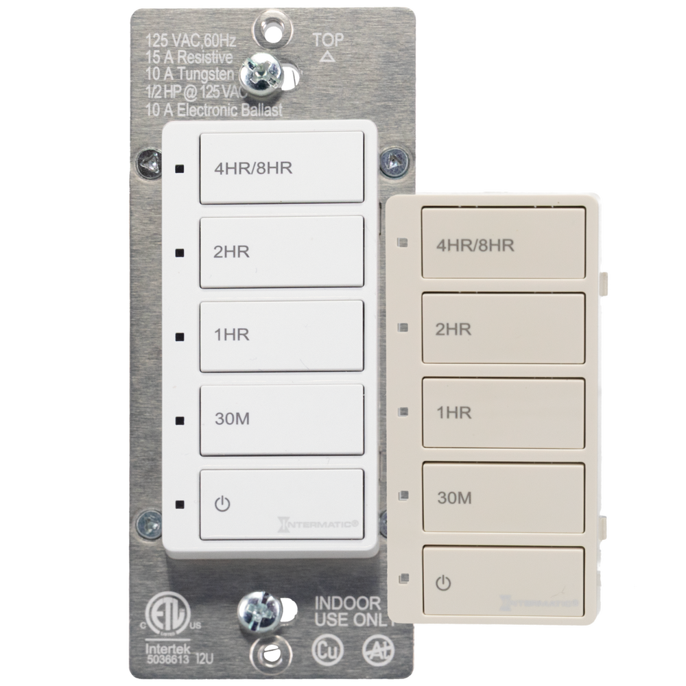 Countdown Timer, White+Light Almond, 1HP, 30/1/2/4/8