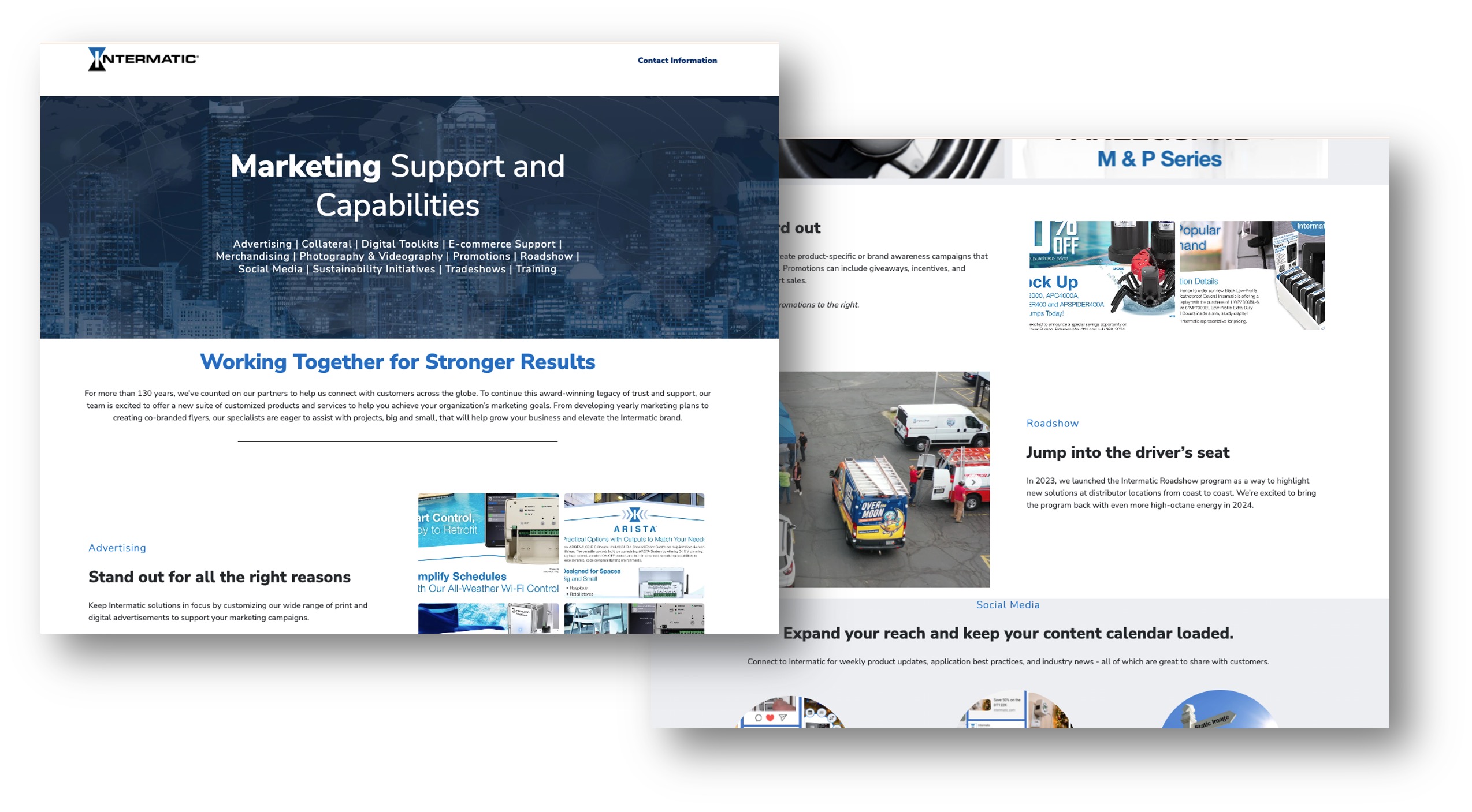 Collage highlighting Intermatic’s Marketing Capabilities website.